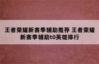 王者荣耀新赛季辅助推荐 王者荣耀新赛季辅助t0英雄排行